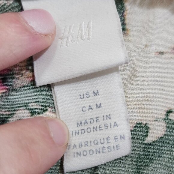 H&M Women's Floral Patterned Midi Flowy Dress in Pink and Cream Size Medium - Picture 14 of 16